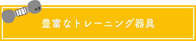 豊富なトレーニング器具